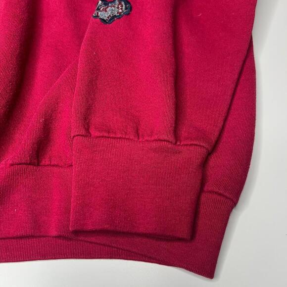 Vintage 90s Fruit of the Loom Red Sweatshirt XL USA Made Paisley Heart Patchwork - Picture 10 of 10